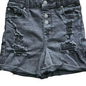 American Eagle Outfitters Charcoal Distressed Jean Shorts
